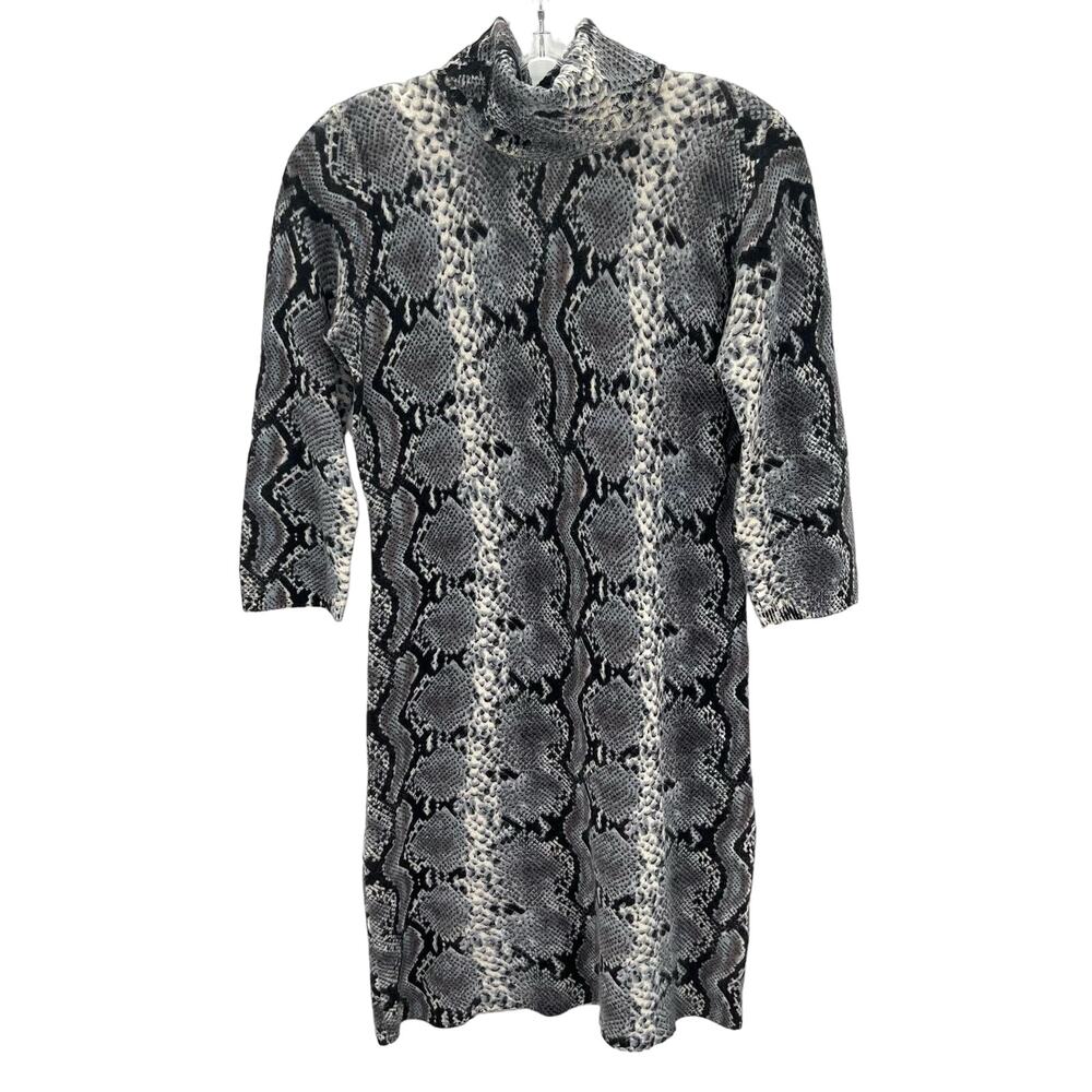 Pure Amici cashmere turtleneck snake print women’s sweater dress - Picture 2 of 5